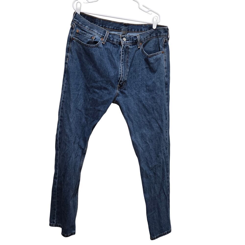 Levi's 505 Regular Fit Straight Leg Jeans 40x32 Medium Wash Blue Cotton